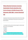 Illinois Electrical Contractor Licensing  Examination Practice Questions And  Correct Answers &lpar;Verified Answers&rpar; Plus  Rationales 2026 Q&A &vert; Instant Download  Pdf 