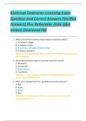 Electrical Contractor Licensing Exam  Question And Correct Answers &lpar;Verified  Answers&rpar; Plus Rationales 2026 Q&A  Instant Download Pdf