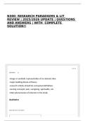 N300- RESEARCH PARADIGMS & LIT REVIEW &vert; 2025&sol;2026 UPDATE &vert; QUESTIONS AND ANSWERS &vert; WITH  COMPLETE SOLUTION&excl;&excl;