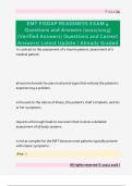 EMT FISDAP Readiness Exam 4 Questions  and Correct Answers&sol; Latest Update &sol;  Already Graded