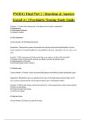 PNH301 Final Part 2 &vert; Questions & Answers Scored A&plus; &vert; Psychiatric Nursing Study Guide