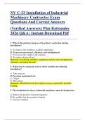 NV C-33 Installation of Industrial  Machinery Contractor Exam  Questions And Correct Answers   &lpar;Verified Answers&rpar; Plus Rationales  2026 Q&A &vert; Instant Download Pdf 