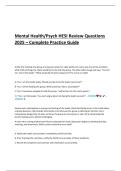 Mental Health&sol;Psych HESI Review Questions 2025 &ndash; Complete Practice Guide