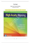 Complete Test bank - High Acuity Nursing 7th Edition&period; By Wagner Pierce Welsh&period; All Chapters Included&vert;&vert; Latest Edition&vert;&vert; 100&percnt; Verified Answers&vert;&vert; ISBN-13 978-0134459295