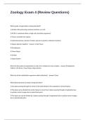 Zoology Exam 4  Review Questions and Answer