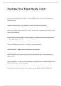 Zoology Final Exam Study Guide Questions and Answers