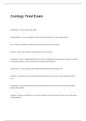 Zoology Final Exam Questions and Answers