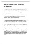 NRNP 6665-01 WEEK 11 FINAL PAPER 2026 ACTUAL EXAM