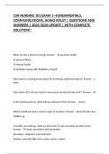 CSN NURSING 101 EXAM 1--FUNDAMENTALS&comma; COMMUNICATIONS&comma; AGING ADULT &vert; QUESTIONS AND ANSWERS &vert; 2025&sol;2026 UPDATE &vert; WITH COMPLETE SOLUTION&excl;&excl;
