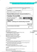 Pearson Edexcel Level 1&sol;Level 2 GCSE &lpar;9-1&rpar; June 2025 - Spanish&colon; Paper 1 - Listening and understanding in Spanish - Question Paper and Mark Scheme Combined