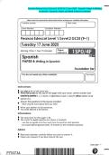 Pearson Edexcel Level 1&sol;Level 2 GCSE &lpar;9-1&rpar; June 2025 - Spanish&colon; Paper 4&colon; Writing in Spanish - Question Paper and Mark Scheme Combined