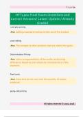 HFT4502 Final Exam Questions and  Correct Answers&sol; Latest Update &sol; Already  Graded