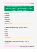 HOSA- Epidemiology Practice Test  Questions and Correct Answers&sol; Latest  Update &sol; Already Graded
