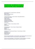 EXERCISE SCIENCE EXAM 2 QUESTIONS AND ANSWERS