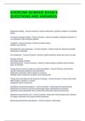EXERCISE SCIENCE EXAM 3 QUESTIONS AND ANSWERS