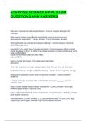 EXERCISE SCIENCE FINAL EXAM QUESTIONS AND ANSWERS