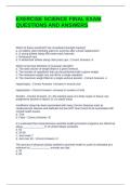 EXERCISE SCIENCE FINAL EXAM QUESTIONS AND ANSWERS &lpar;GRADED A&rpar;
