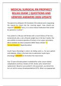 MEDICAL SURGICAL RN PROPHECY   RELIAS EXAM &vert; QUESTIONS AND   VERIFIED ANSWERS 2026 UPDATE  