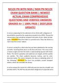 NCLEX PN WITH NGN &sol; NGN PN NCLEX   EXAM QUESTION BANK &vert; NEWEST   ACTUAL EXAM COMPREHESIVE   QUESTIONS AND VERIFIED ANSWERS  GRADED A&plus; &vert; 100&percnt; PASS &vert; 20252026  UPDATE&excl; 