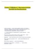 COGSCI 115 MIDTERM 1 NEUROPSYCHOLOGY TEST WITH VERIFIED SOLUTIONS&period;