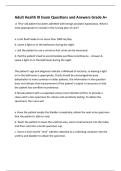 Adult Health III Exam Questions and Answers Grade A&plus;