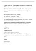 Adult Health III - Exam 3 Questions and Answers Grade A&plus;