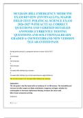 MCGRAW-HILL EMERGENCY MEDICINE  EXAM REVIEW &lpar;TINTINALLI'S&rpar;&comma; MAJOR  FIELD TEST&colon; POLITICAL SCIENCE EXAM  2026-2027 WITH ACTUAL CORRECT  QUESTIONS AND VERIFIED DETAILED  ANSWERS &vert;CURRENTLY TESTING  QUESTIONS AND SOLUTIONS&vert;ALREADY  GRADED A&plus;&vert;NEWEST&vert;BRA