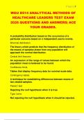 WGU D514 ANALYTICAL METHODS OF  HEALTHCARE LEADERS TEST EXAM  2026 QUESTIONS AND ANSWERS&vert; ACE  YOUR GRADES&period;