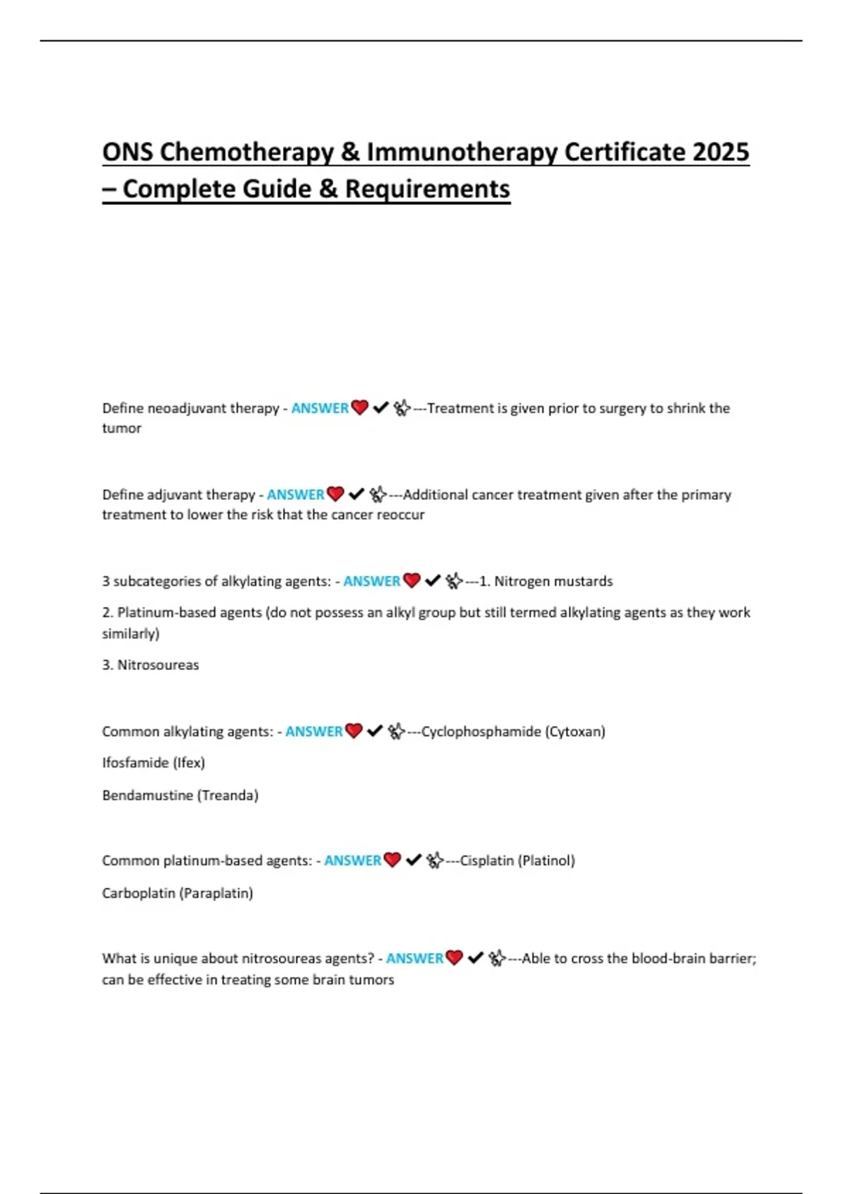 ONS Chemotherapy & Immunotherapy Certificate 2025 – Complete Guide ...