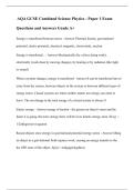 AQA GCSE Combined Science Physics - Paper 1 Exam Questions and Answers Grade A&plus;