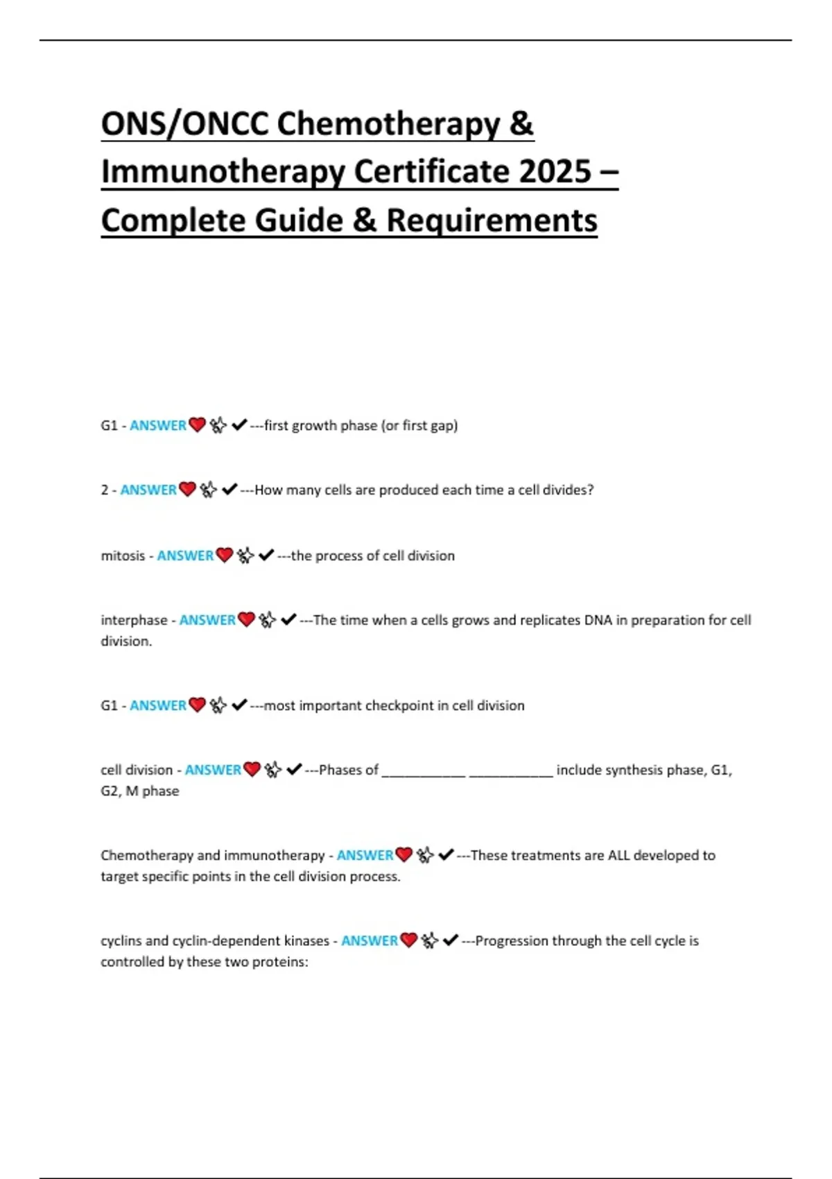 ONS/ONCC Chemotherapy & Immunotherapy Certificate 2025 – Complete Guide ...