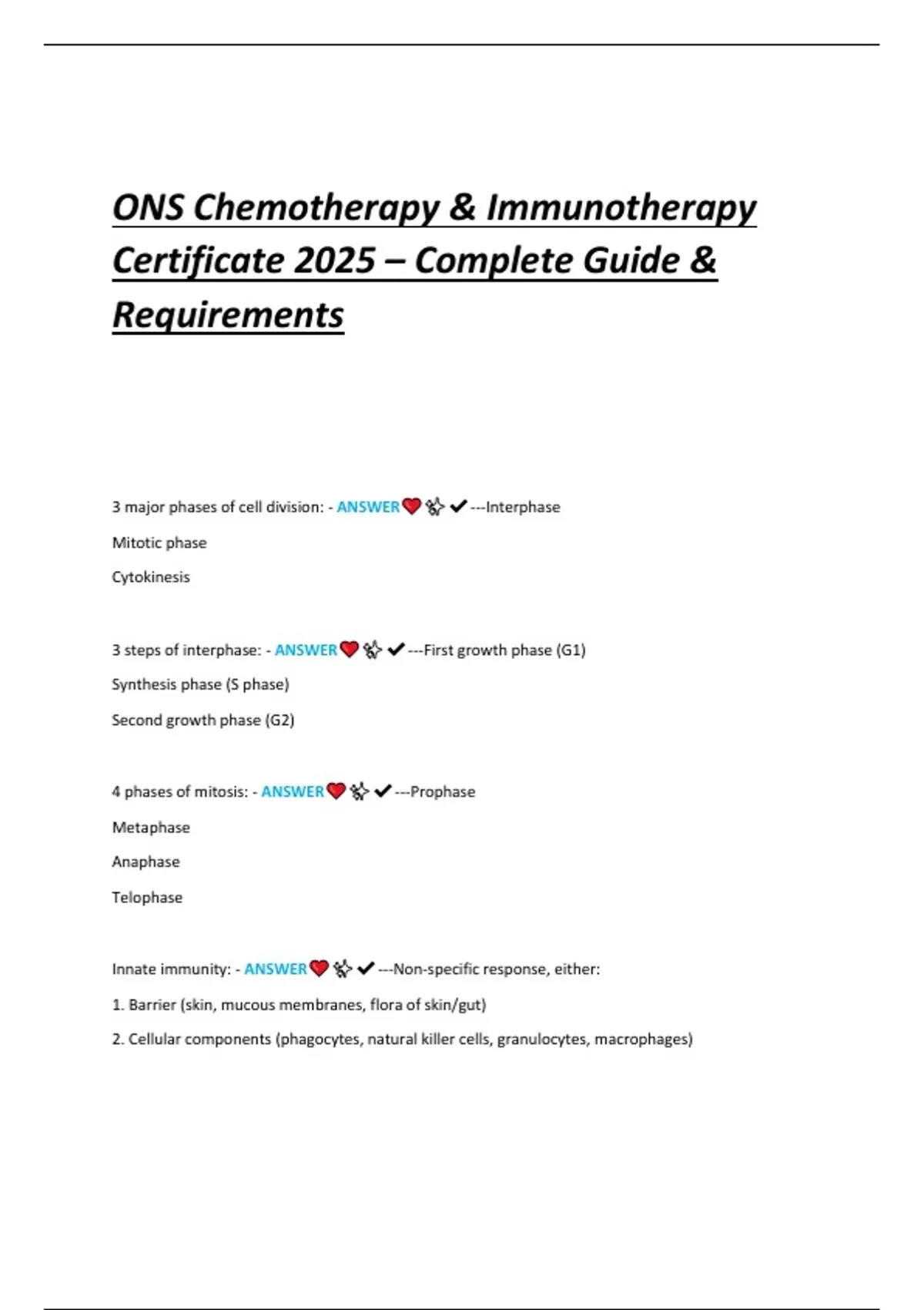ONS Chemotherapy & Immunotherapy Certificate 2025 – Complete Guide ...
