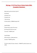 Biology 1110 Final Exam Study Guide With Complete Solutions 
