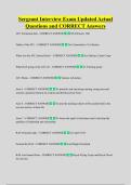 Sergeant Interview Exam Updated Actual  Questions and CORRECT Answers