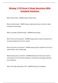 Biology 1110 Exam 2 Study Questions With Complete Solutions 