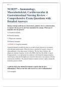 NUR257 &ndash; Immunology&comma; Musculoskeletal&comma; Cardiovascular & Gastrointestinal Nursing Review &ndash; Comprehensive Exam Questions with Detailed Answers
