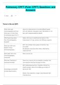 Pulmonary CPFT &lpar;Pulm CPFT&rpar; Questions and  Answers