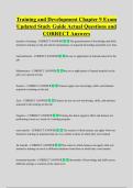 Training and Development Chapter 9 Exam  Updated Study Guide Actual Questions and  CORRECT Answers