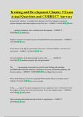 Training and Development Chapter 9 Exam  Actual Questions and CORRECT Answers