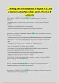 Training and Development Chapter 9 Exam  Updated Actual Questions and CORRECT  Answers