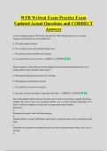 WFR Written Exam Practice Exam  Updated Actual Questions and CORRECT  Answers