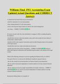 Williams Final  IWU Accounting Exam  Updated Actual Questions and CORRECT  Answers