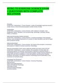 INTRO TO EXERCISE SCIENCE EXAM 1 QUESTIONS WITH COMPLETE SOLUTIONS