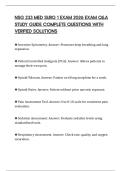 NSG 233 MED SURG 1 EXAM 2026 EXAM Q&A STUDY GUIDE COMPLETE QUESTIONS WITH VERIFIED SOLUTIONS