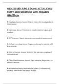 NSG 233 MED SURG 3 EXAM 1 ACTUAL EXAM SCRIPT 2026 QUESTIONS WITH ANSWERS GRADED A&plus;