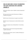 NSG 233 MED SURG 3 EXAM 1 EXAMINATION TEST 2026 QUESTIONS WITH ANSWERS GRADED A&plus;