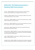 ECON 2100 - The Global Economy Exam 1 Questions With Correct Answers
