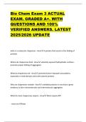 Bio Chem Exam 3 ACTUAL  EXAM&period; GRADED A&plus;&period; WITH  QUESTIONS AND 100&percnt;  VERIFIED ANSWERS&period; LATEST  2025&sol;2026 UPDATE