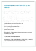 ECON 2100 Exam 1 Questions With Correct Answers