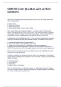 CDR RD Exam Question with Verified Solutions